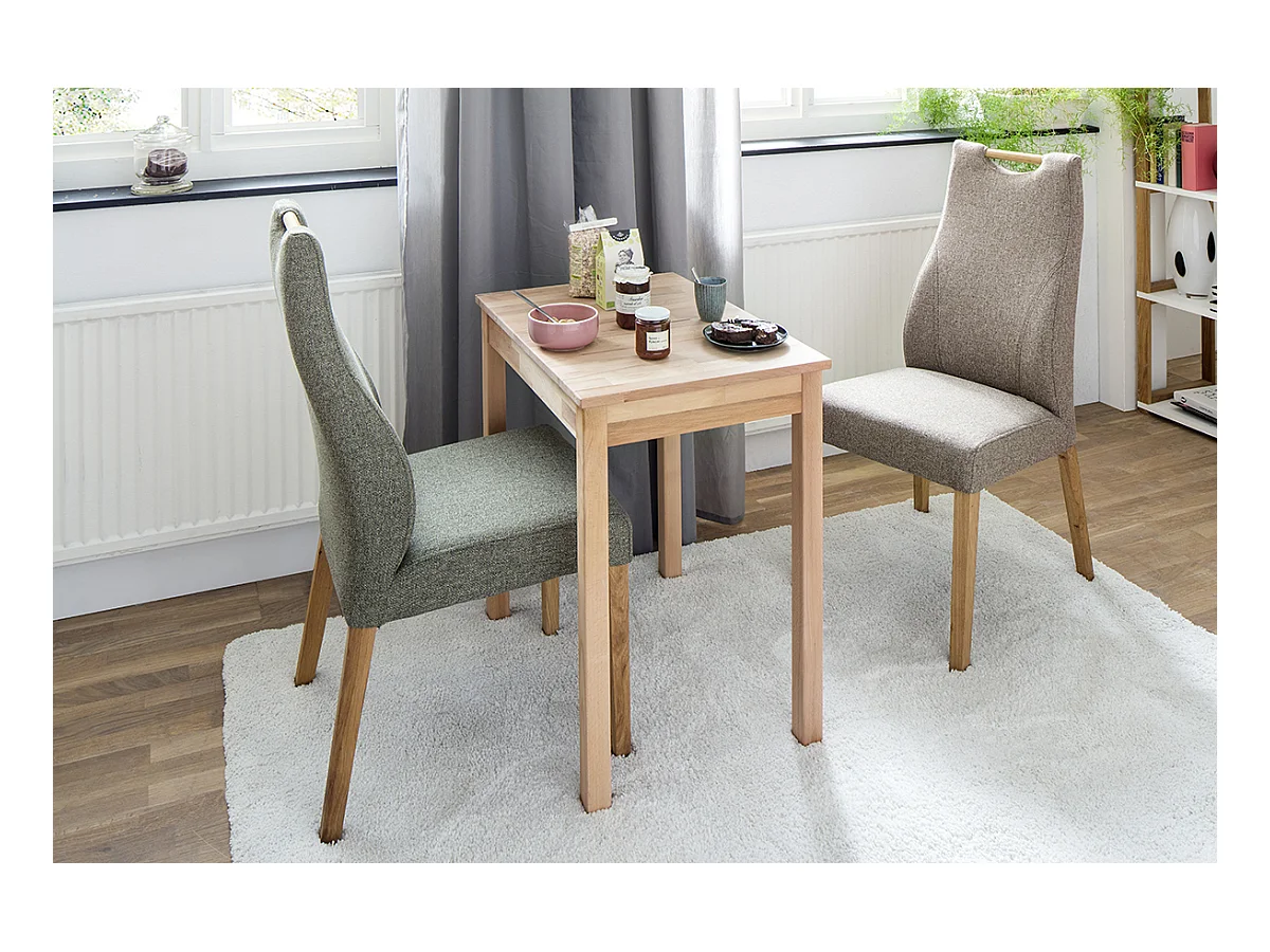 Table de salle à manger en bois hêtre massif huilé coloris naturel - longueur 50 x hauteur 76 x profondeur 70 cm