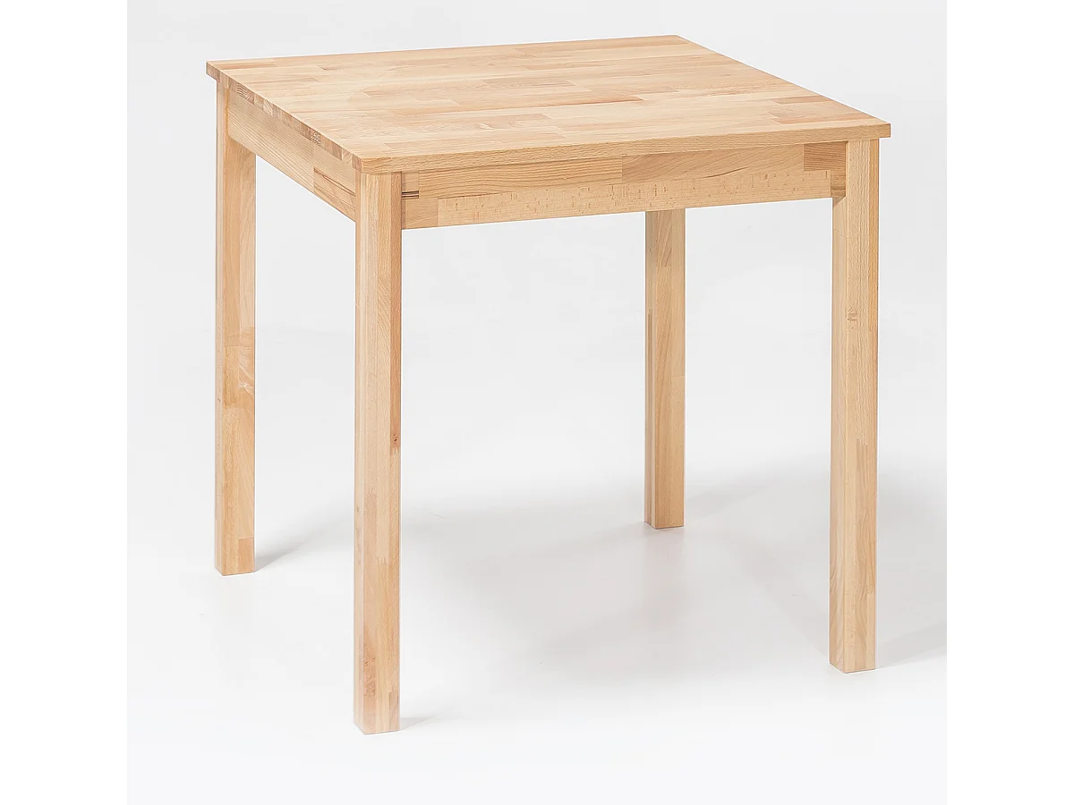 Table de salle à manger en bois hêtre massif huilé coloris naturel - longueur 50 x hauteur 76 x profondeur 70 cm