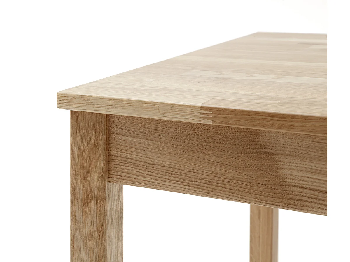 Table de salle à manger en bois hêtre massif huilé coloris naturel - longueur 50 x hauteur 76 x profondeur 70 cm