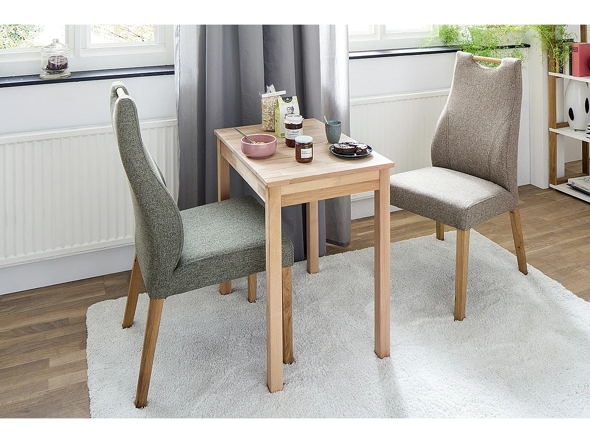 Table de salle à manger en bois hêtre massif huilé coloris naturel - longueur 50 x hauteur 76 x profondeur 70 cm