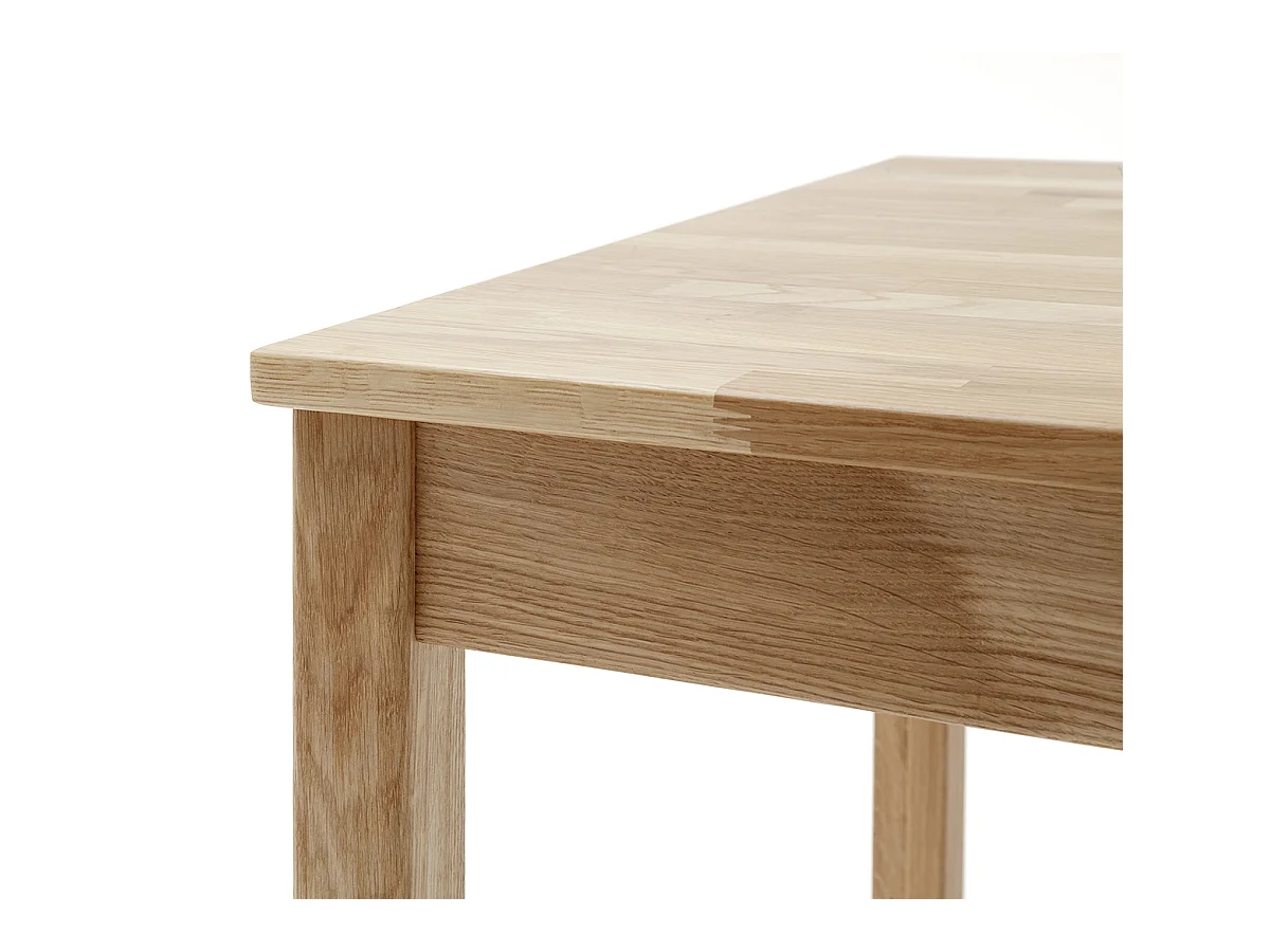Table de salle à manger en bois hêtre massif huilé coloris chêne sauvage - longueur 50 x hauteur 76 x profondeur 70 cm