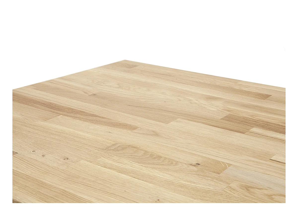 Table de salle à manger en bois hêtre massif huilé coloris chêne sauvage - longueur 50 x hauteur 76 x profondeur 70 cm