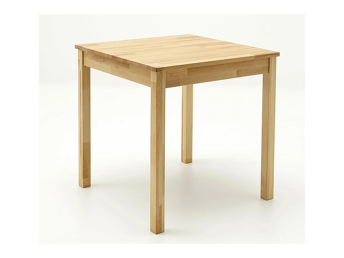 Table de salle à manger en bois hêtre massif huilé coloris chêne sauvage - longueur 50 x hauteur 76 x profondeur 70 cm