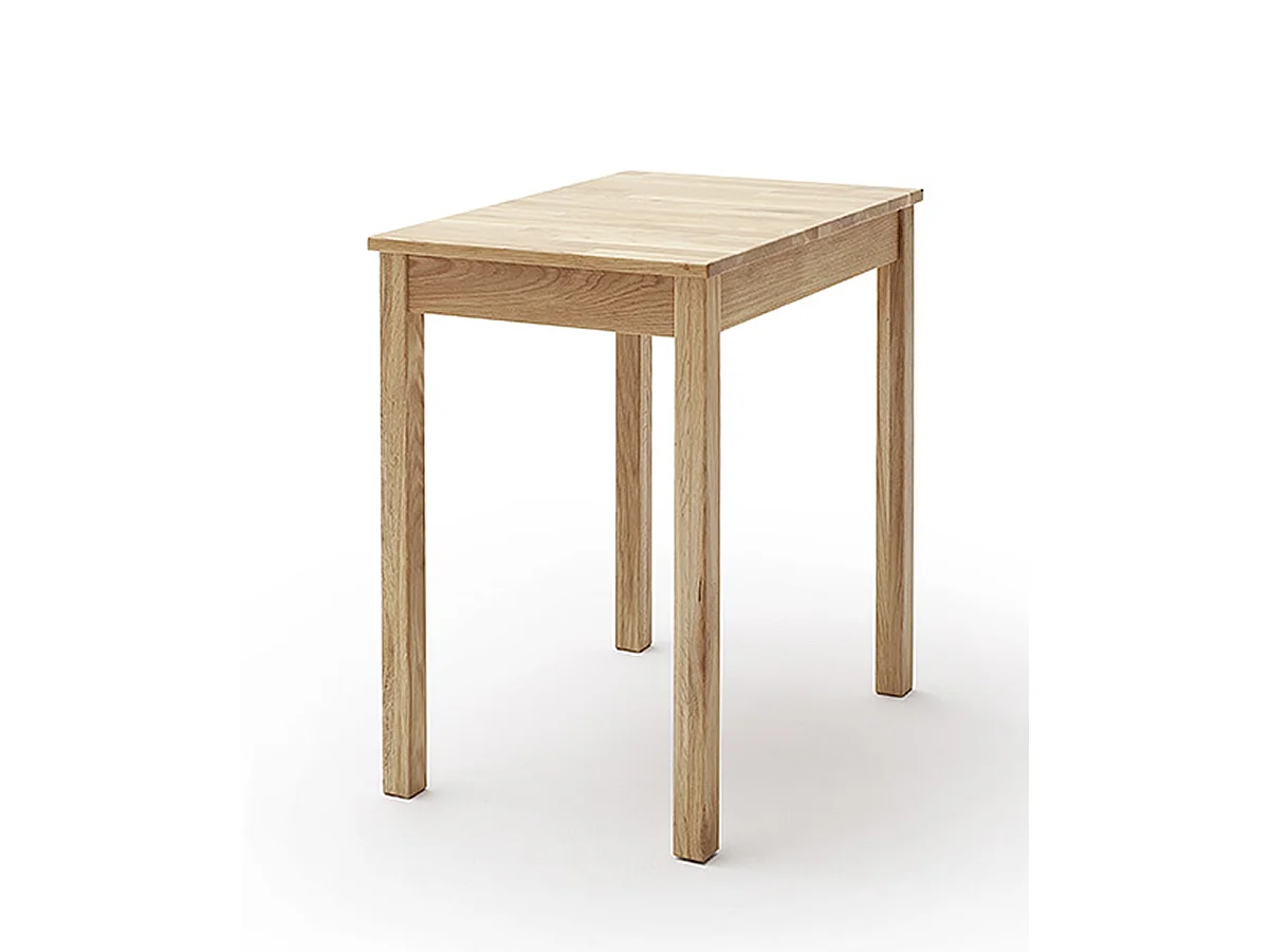 Table de salle à manger en bois hêtre massif huilé coloris chêne sauvage - longueur 50 x hauteur 76 x profondeur 70 cm