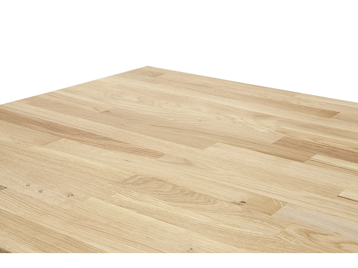 Table de salle à manger en bois hêtre massif huilé coloris chêne sauvage - longueur 50 x hauteur 76 x profondeur 70 cm