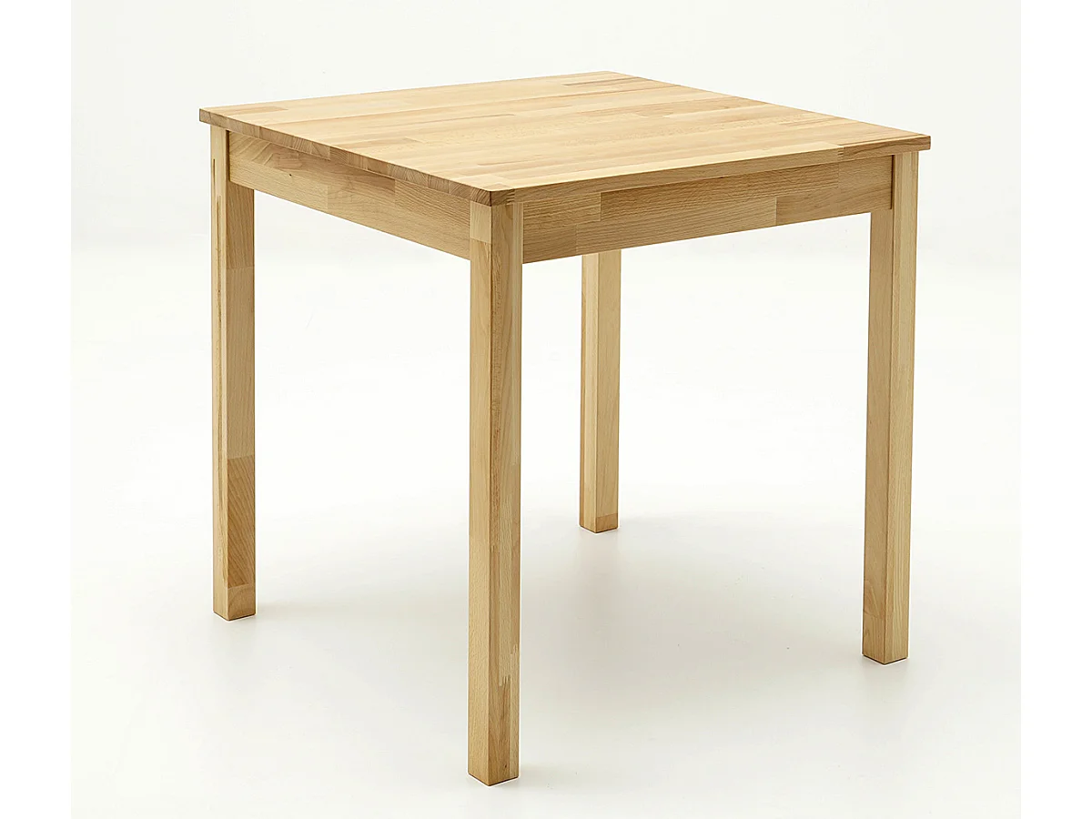 Table de salle à manger en bois hêtre massif huilé coloris chêne sauvage - longueur 50 x hauteur 76 x profondeur 70 cm