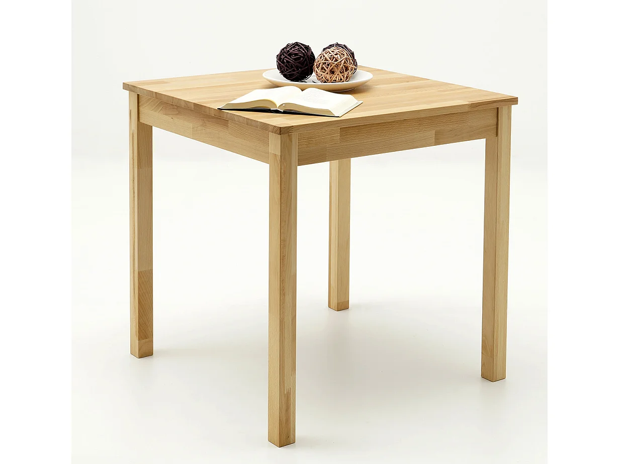 Table de salle à manger en bois hêtre massif huilé coloris chêne sauvage - longueur 50 x hauteur 76 x profondeur 70 cm