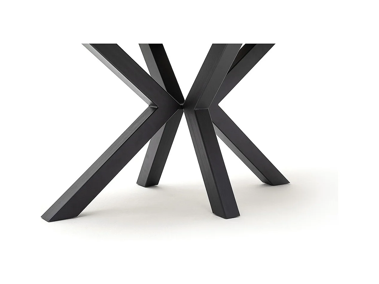 Table à manger, table de repas coloris chêne massif, gris noir - Longueur 220 x Hauteur 77 x Profondeur 100 cm