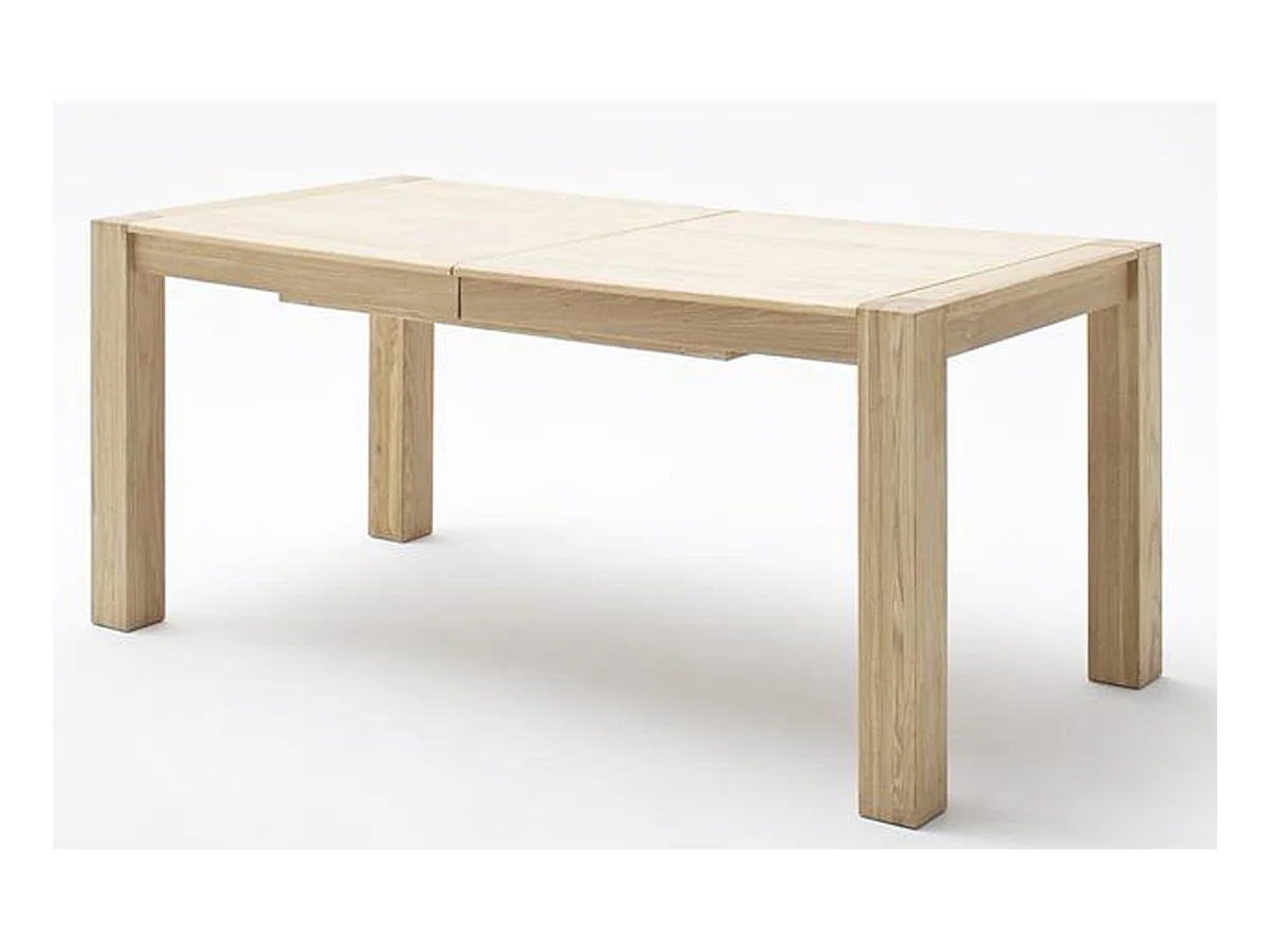 Table à manger extensible en bois massif chêne bianco - L.180-230 x H.78 x P.90 cm