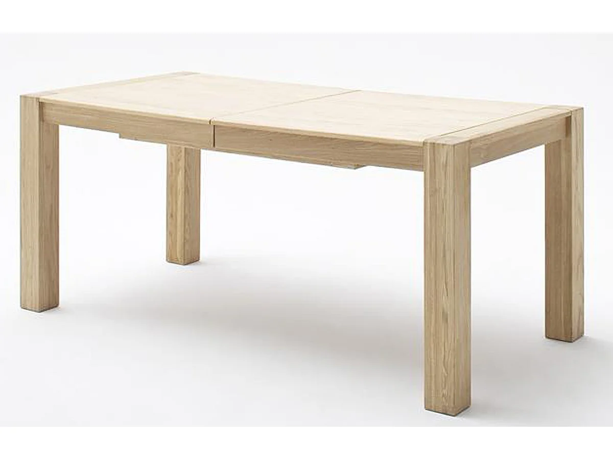 Table à manger extensible en bois massif chêne bianco - L.180-230 x H.78 x P.90 cm