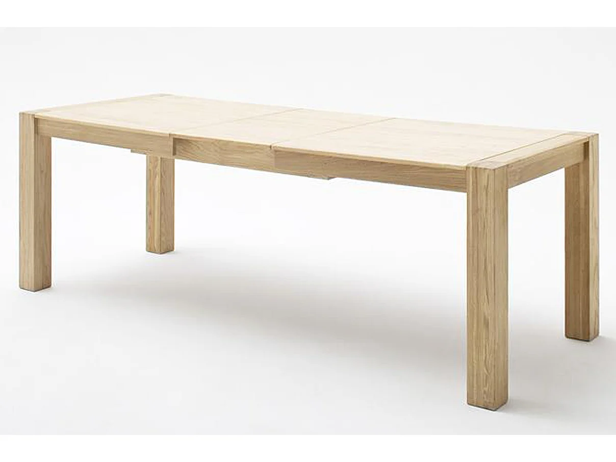Table à manger extensible en bois massif chêne bianco - L.180-230 x H.78 x P.90 cm