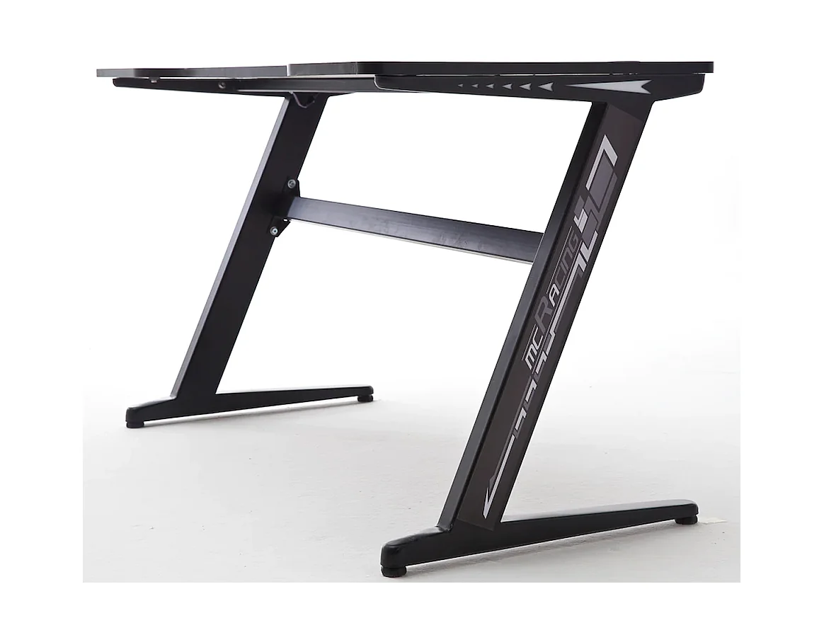 Bureau d'ordinateur / table de jeu aspect carbone en métal + LED - Longueur 120 x Hauteur 73 x Profondeur 60 cm