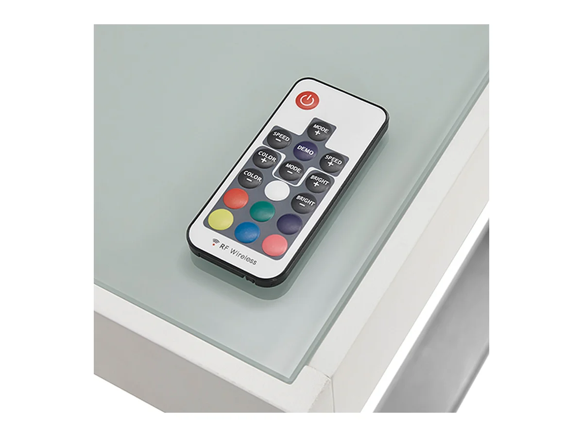 Bureau d'ordinateur coloris satiné avec éclairage LED - Longueur 140 x Hauteur 75 x Profondeur 60 cm