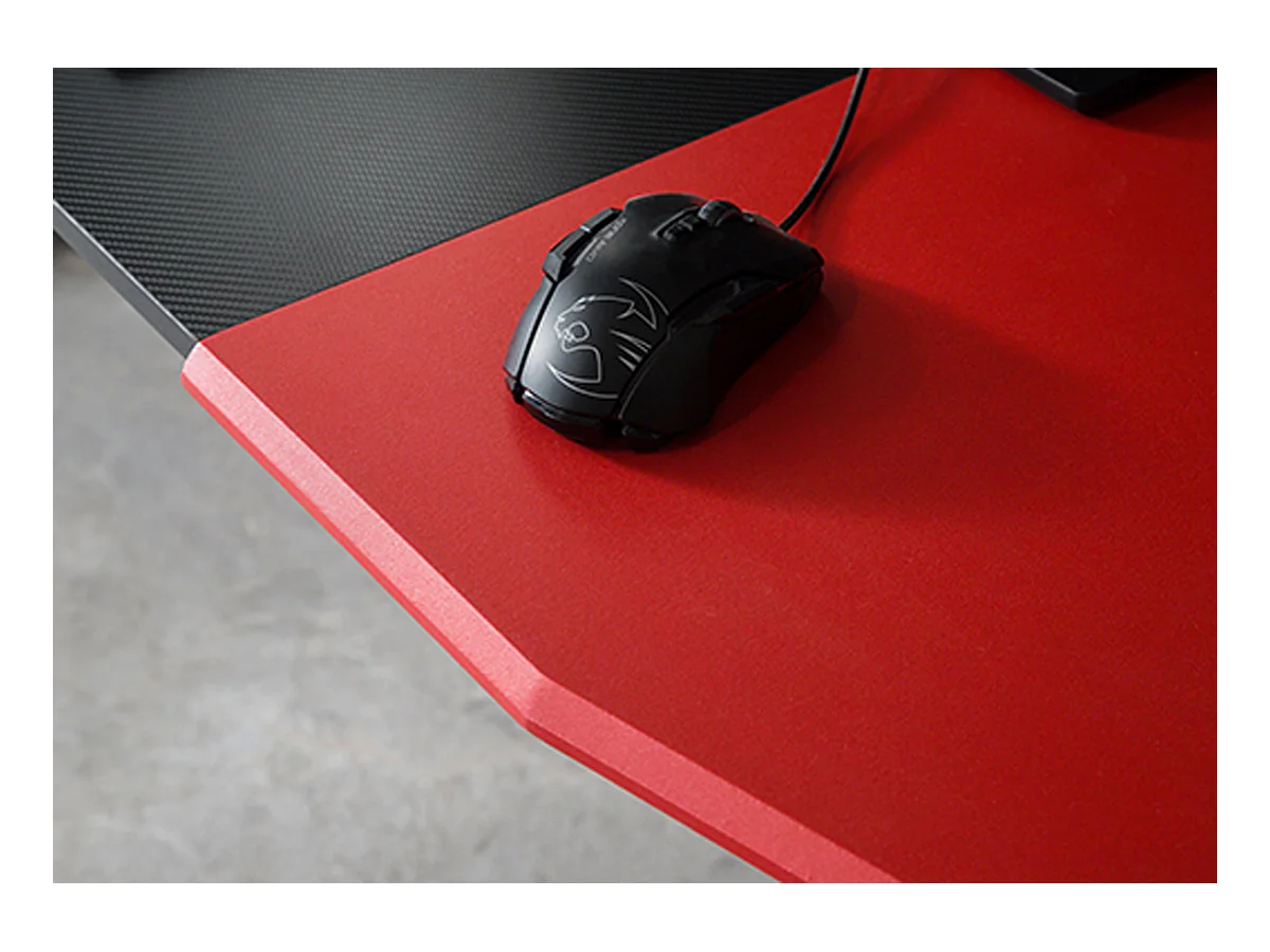 Bureau d'ordinateur / Table de jeu coloris noir et rouge - Longueur 140 x Hauteur 72 x Profondeur 65 cm