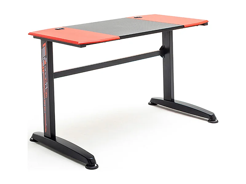 Bureau d'ordinateur / Table de jeu coloris noir et rouge - Longueur 120 x Hauteur 72 x Profondeur 60 cm