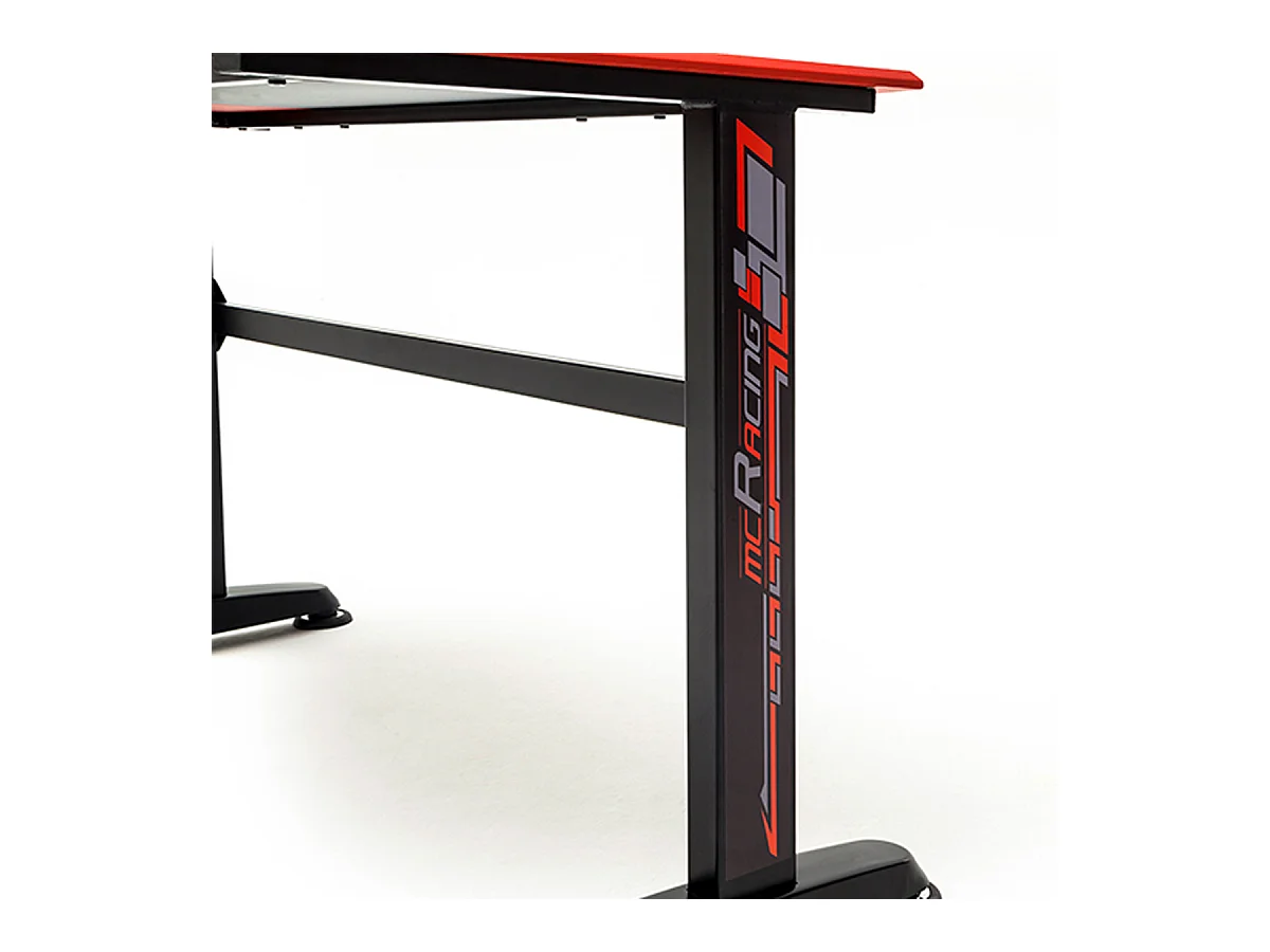 Bureau d'ordinateur / Table de jeu coloris noir et rouge - Longueur 120 x Hauteur 72 x Profondeur 60 cm