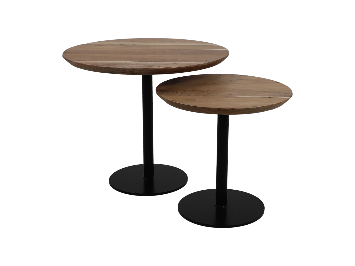 Ensemble de 2 tables rondes Zurich - Acacia-fer ø60*50+ø45*42