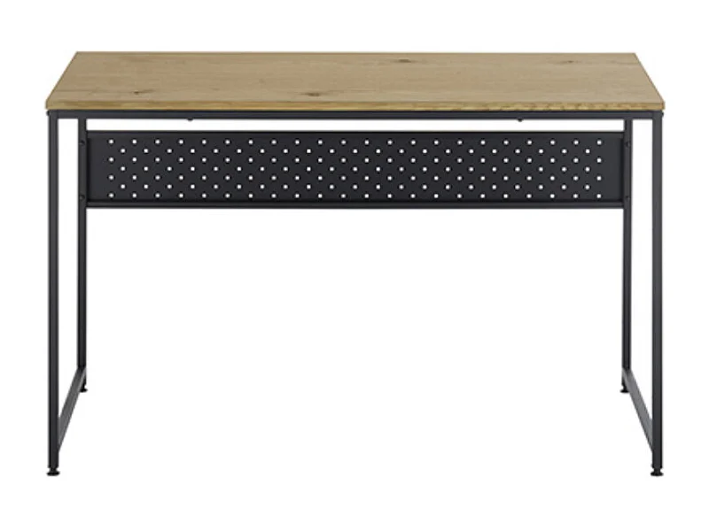 Table de bureau coloris chêne sauvage / Pieds en métal noir -Longueur 120 x Hauteur 74 x Profondeur 60 cm