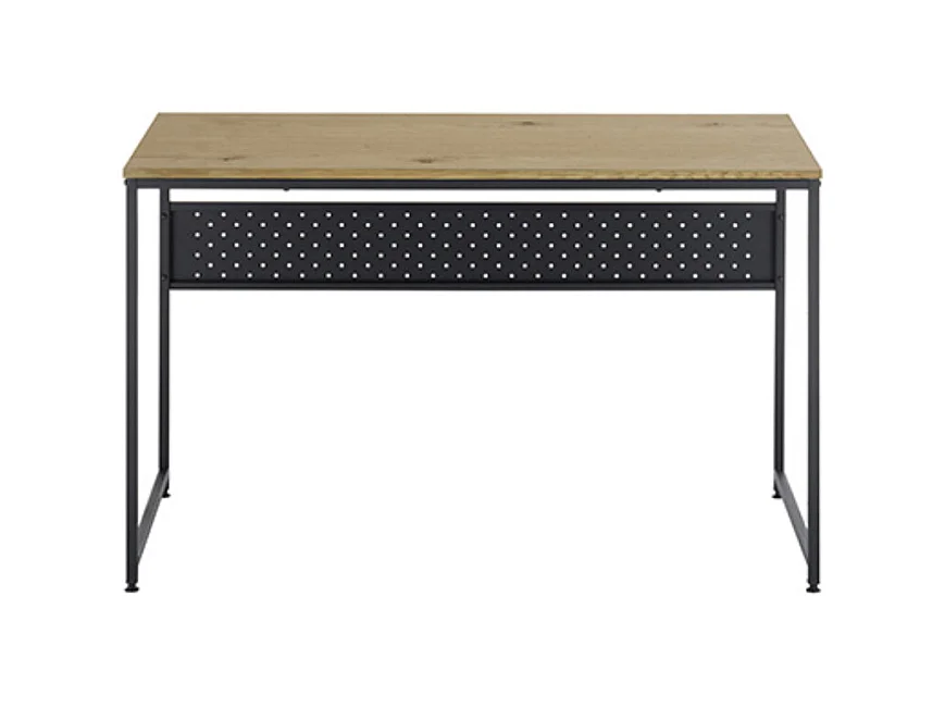 Table de bureau coloris chêne sauvage / Pieds en métal noir -Longueur 120 x Hauteur 74 x Profondeur 60 cm