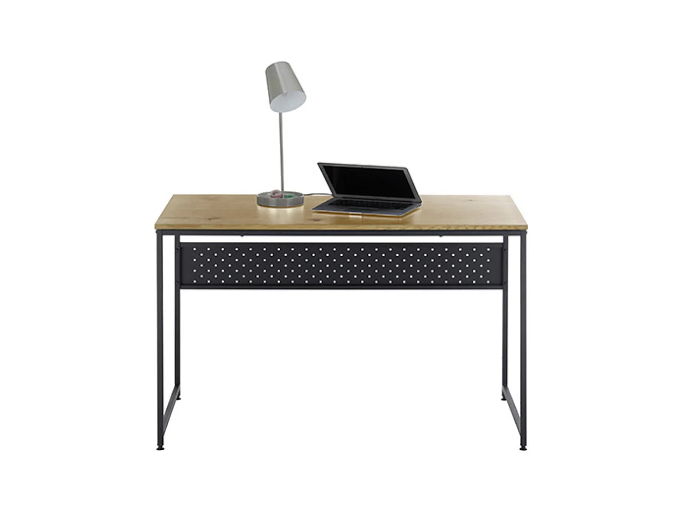 Table de bureau coloris chêne sauvage / Pieds en métal noir -Longueur 120 x Hauteur 74 x Profondeur 60 cm