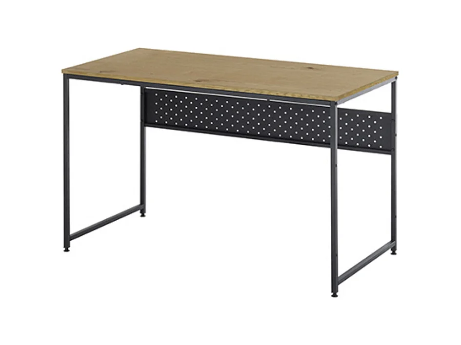 Table de bureau coloris chêne sauvage / Pieds en métal noir -Longueur 120 x Hauteur 74 x Profondeur 60 cm