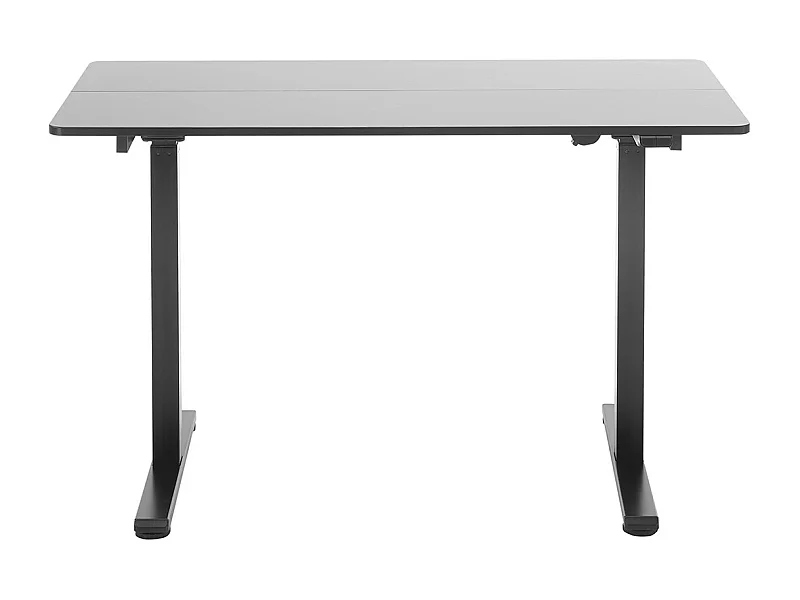 Bureau, meuble du bureau réglable en hauteur en bois et métal noir - longueur 120 x hauteur 72-122 x profondeur 60 cm