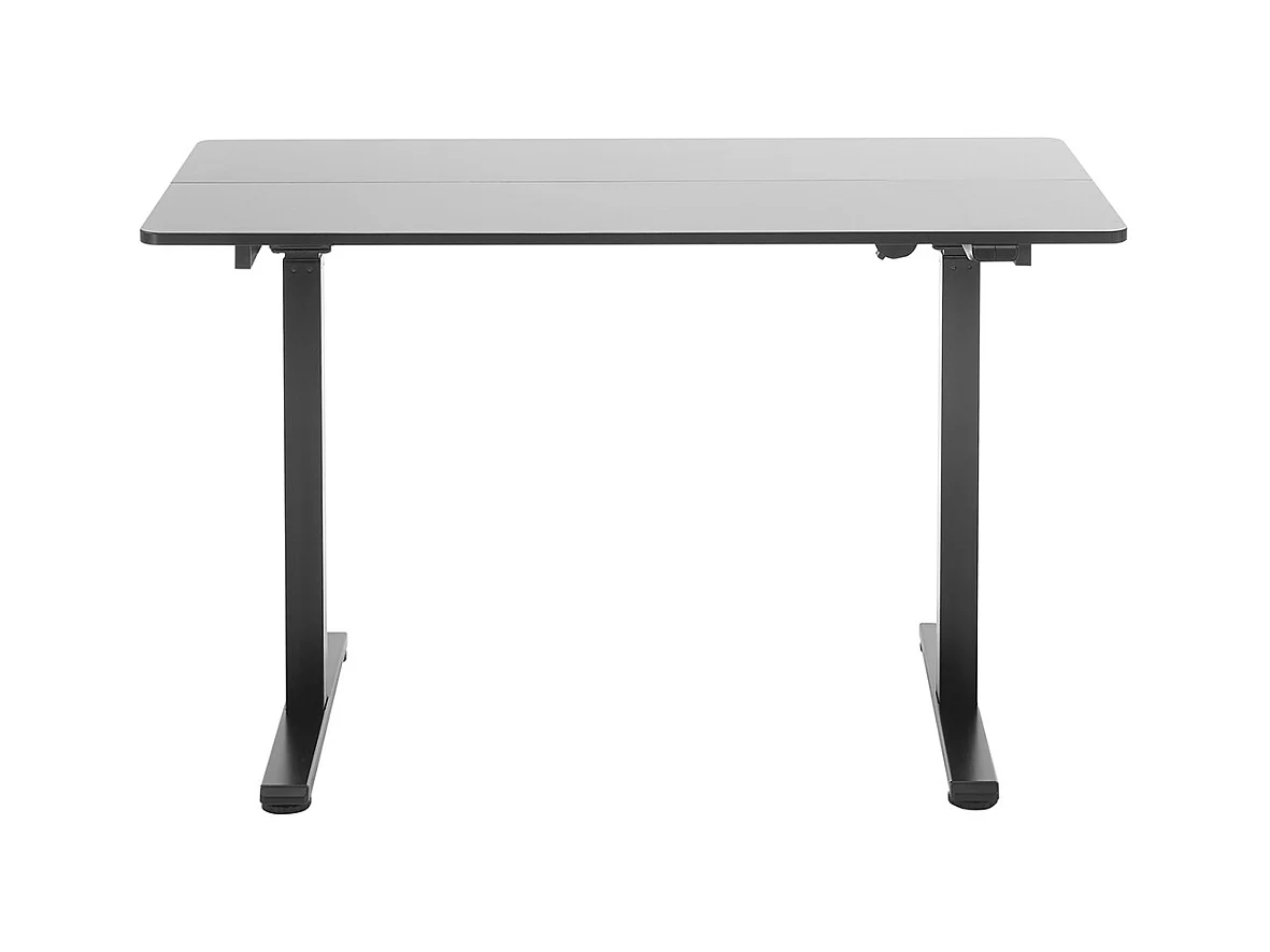 Bureau, meuble du bureau réglable en hauteur en bois et métal noir - longueur 120 x hauteur 72-122 x profondeur 60 cm