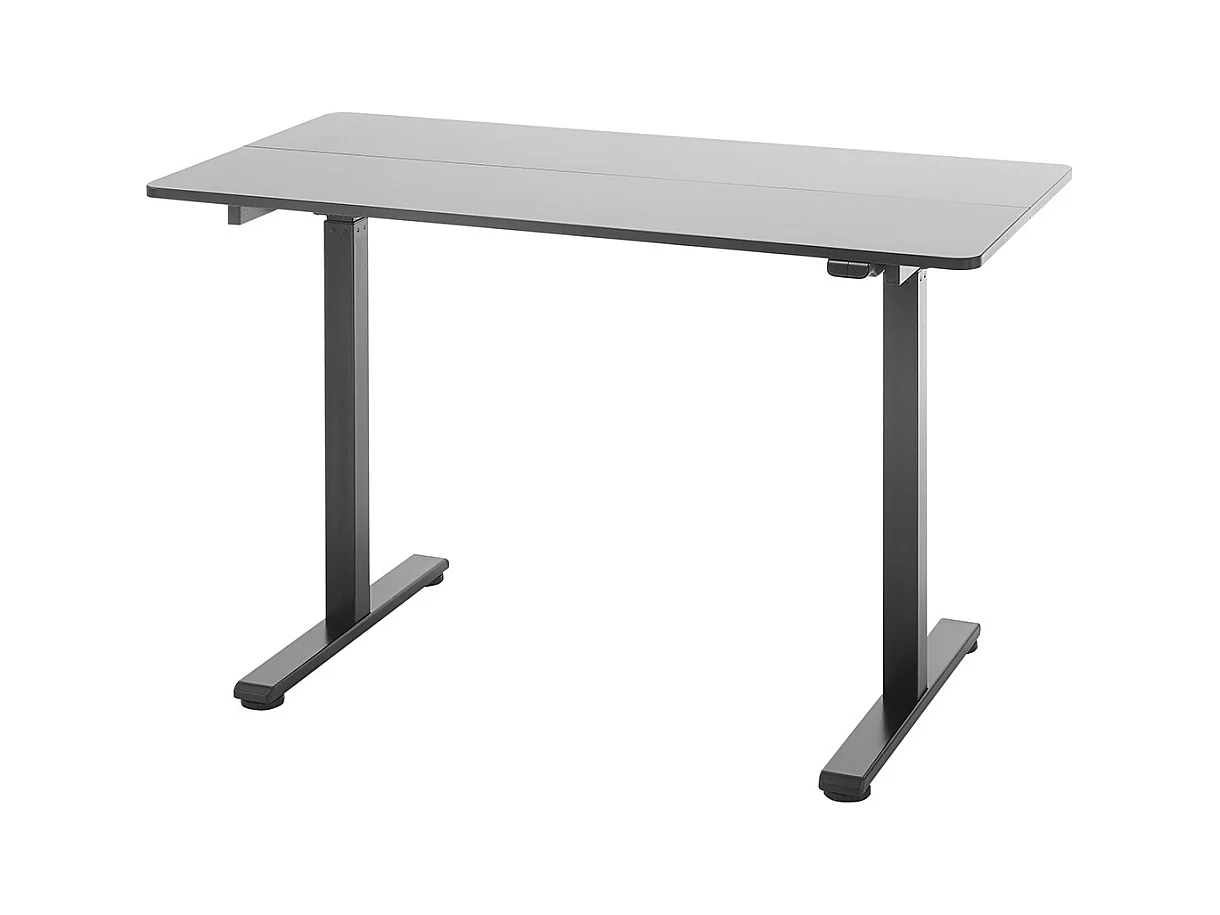 Bureau, meuble du bureau réglable en hauteur en bois et métal noir - longueur 120 x hauteur 72-122 x profondeur 60 cm