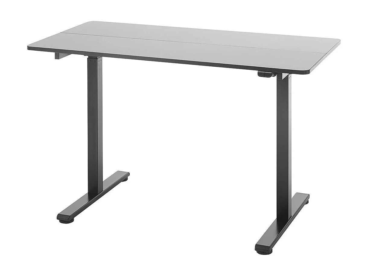 Bureau, meuble du bureau réglable en hauteur en bois et métal noir - longueur 120 x hauteur 72-122 x profondeur 60 cm