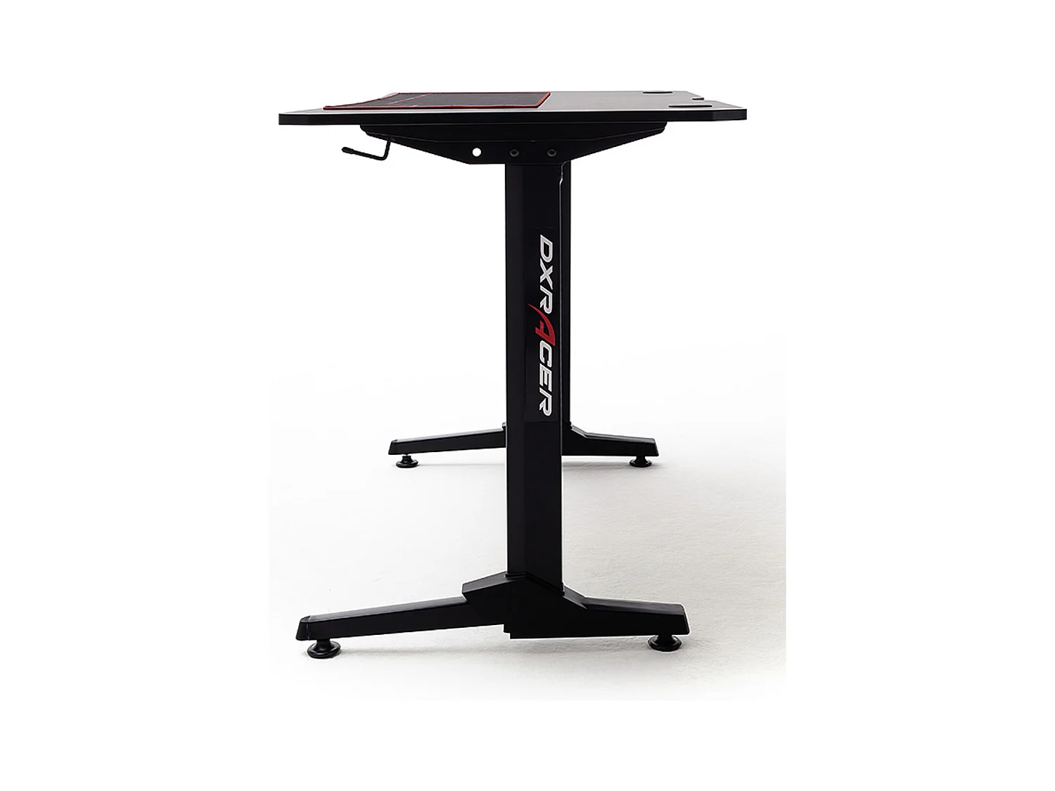 Table de bureau gamer, table de jeu en bois imitation carbone coloris noir / pieds en métal - Longueur 110 x Hauteur 75 x Profondeur 60 cm