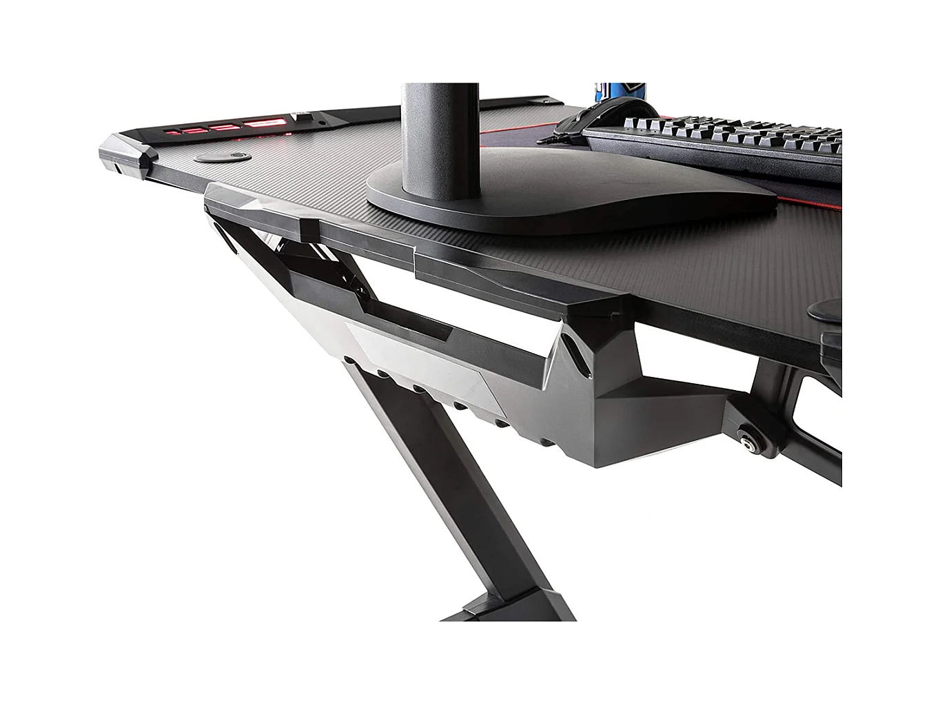 Table de jeu / bureau de jeu à éclairage changeant de couleur LED noir - Longueur 120 x Hauteur 77 x Profondeur 64 cm