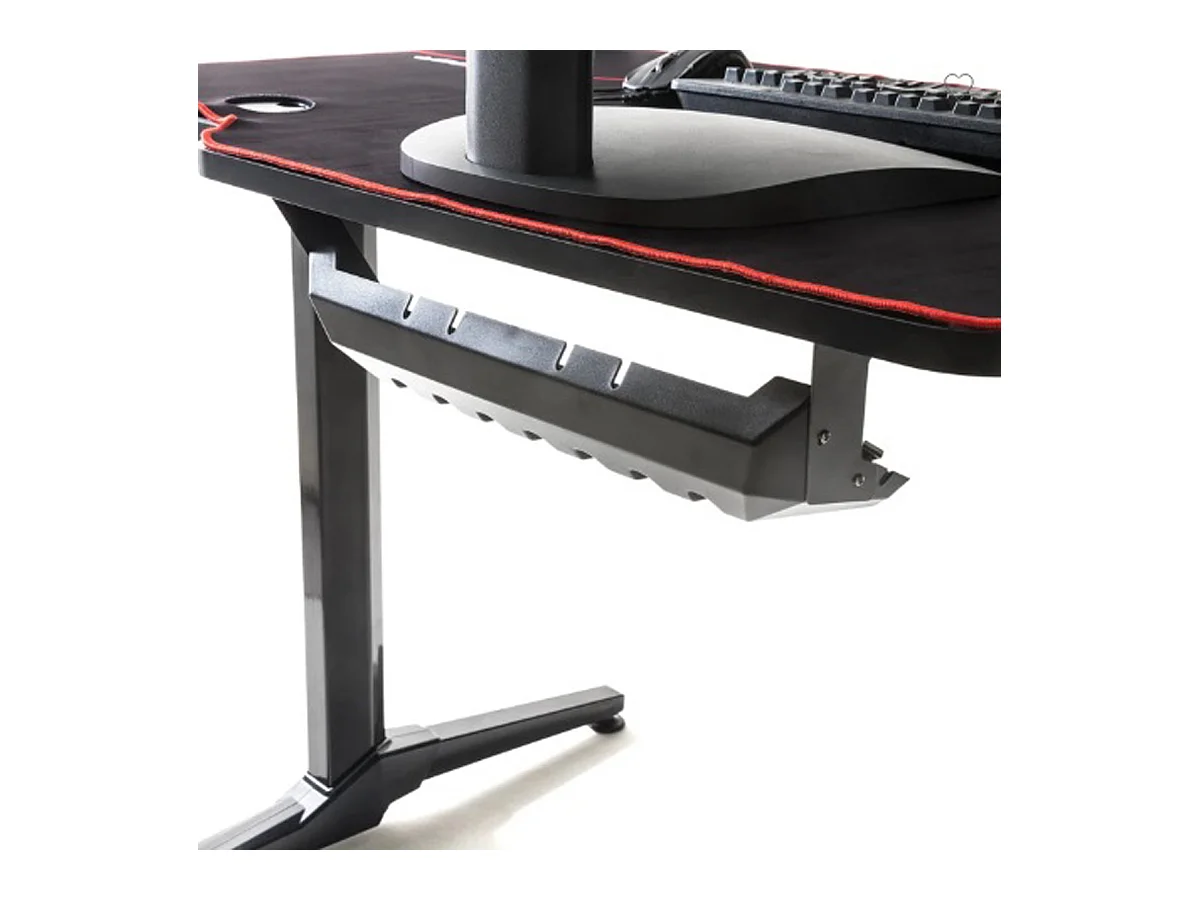 Table de jeu / bureau de jeu en métal coloris noir - Longueur 140 x Hauteur 75 x Profondeur 65 cm