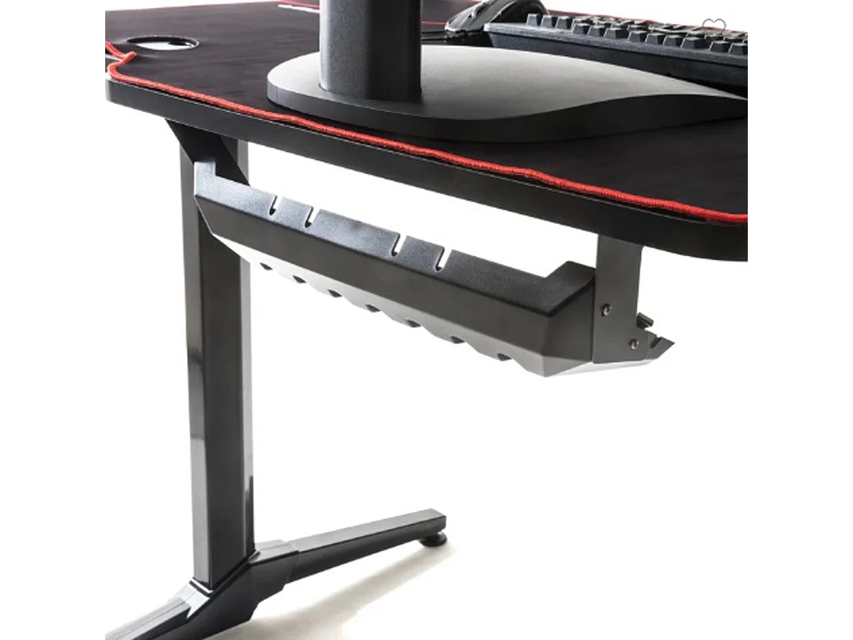 Table de jeu / bureau de jeu en métal coloris noir - Longueur 140 x Hauteur 75 x Profondeur 65 cm