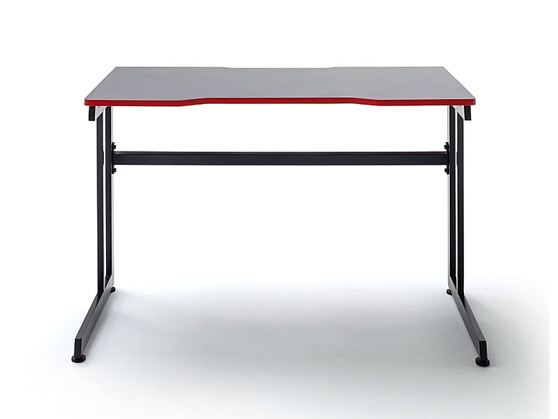 Bureau gamer, table de jeu coloris noir, rouge - Longueur 120 x Hauteur 75 x Profondeur 60 cm