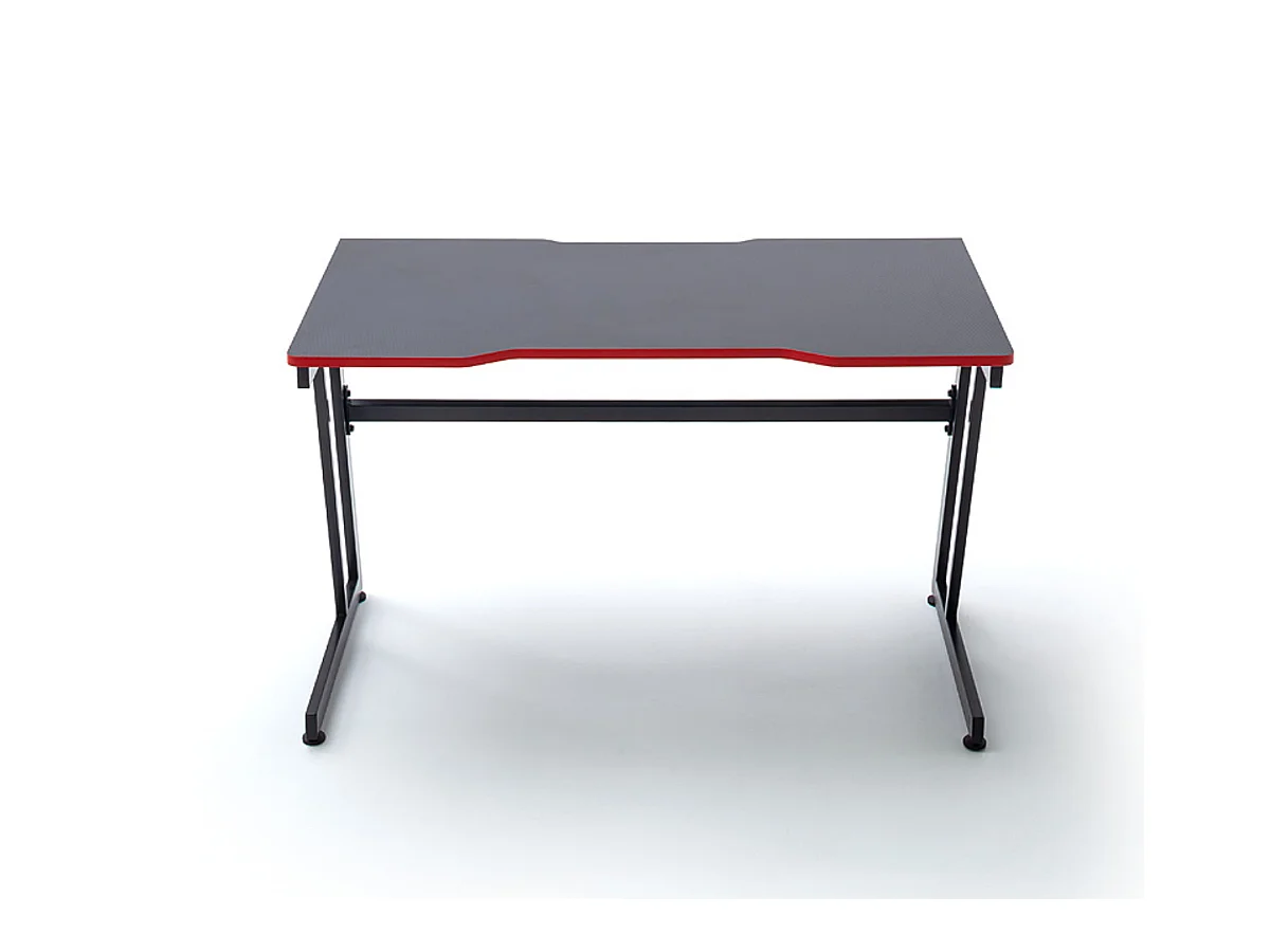 Bureau gamer, table de jeu coloris noir, rouge - Longueur 120 x Hauteur 75 x Profondeur 60 cm