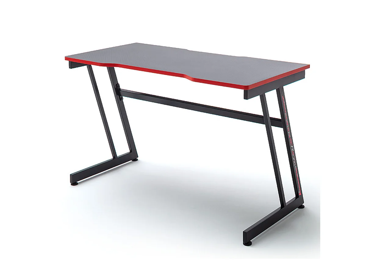 Bureau gamer, table de jeu coloris noir, rouge - Longueur 120 x Hauteur 75 x Profondeur 60 cm