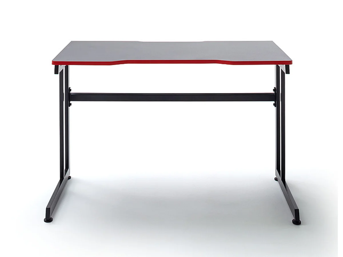 Bureau gamer, table de jeu coloris noir, rouge - Longueur 120 x Hauteur 75 x Profondeur 60 cm