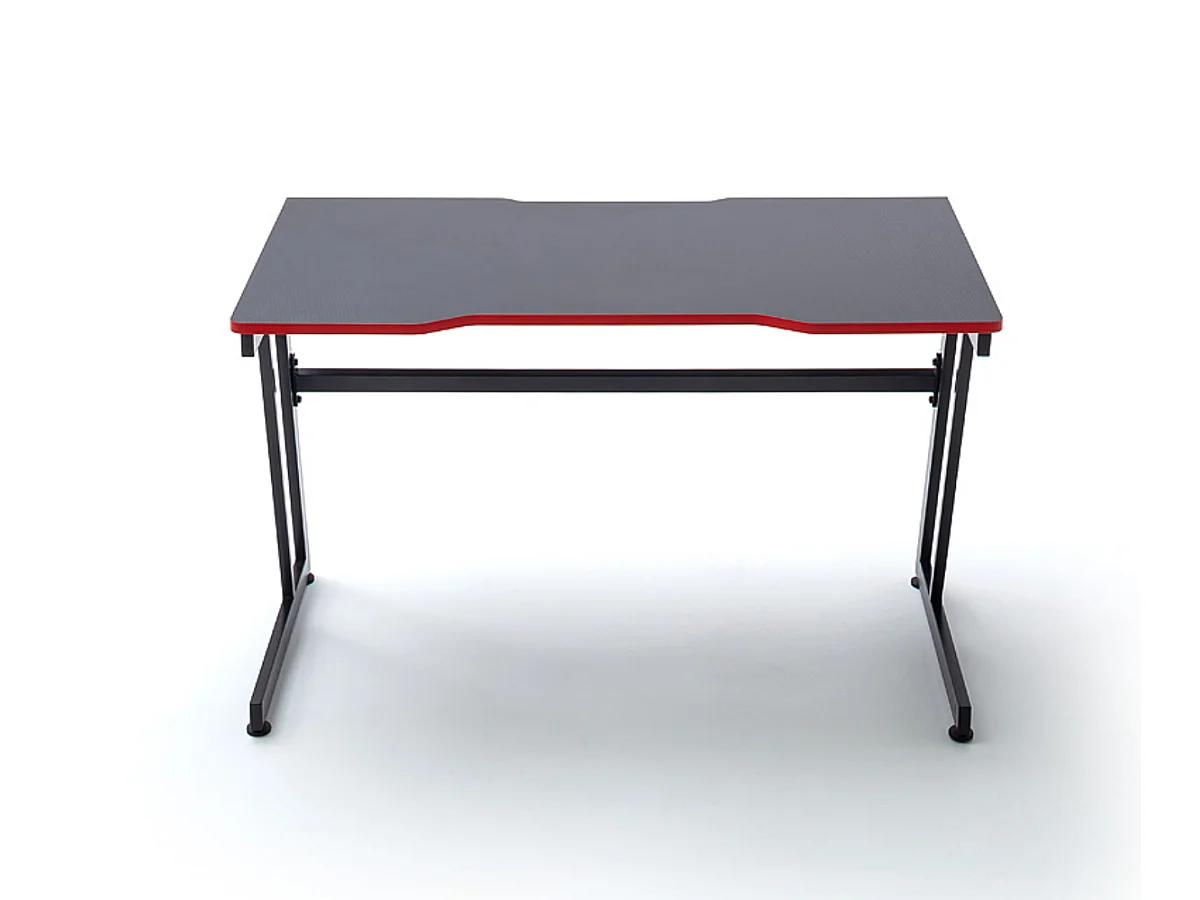 Bureau gamer, table de jeu coloris noir, rouge - Longueur 120 x Hauteur 75 x Profondeur 60 cm