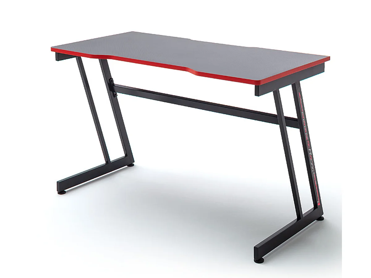 Bureau gamer, table de jeu coloris noir, rouge - Longueur 120 x Hauteur 75 x Profondeur 60 cm