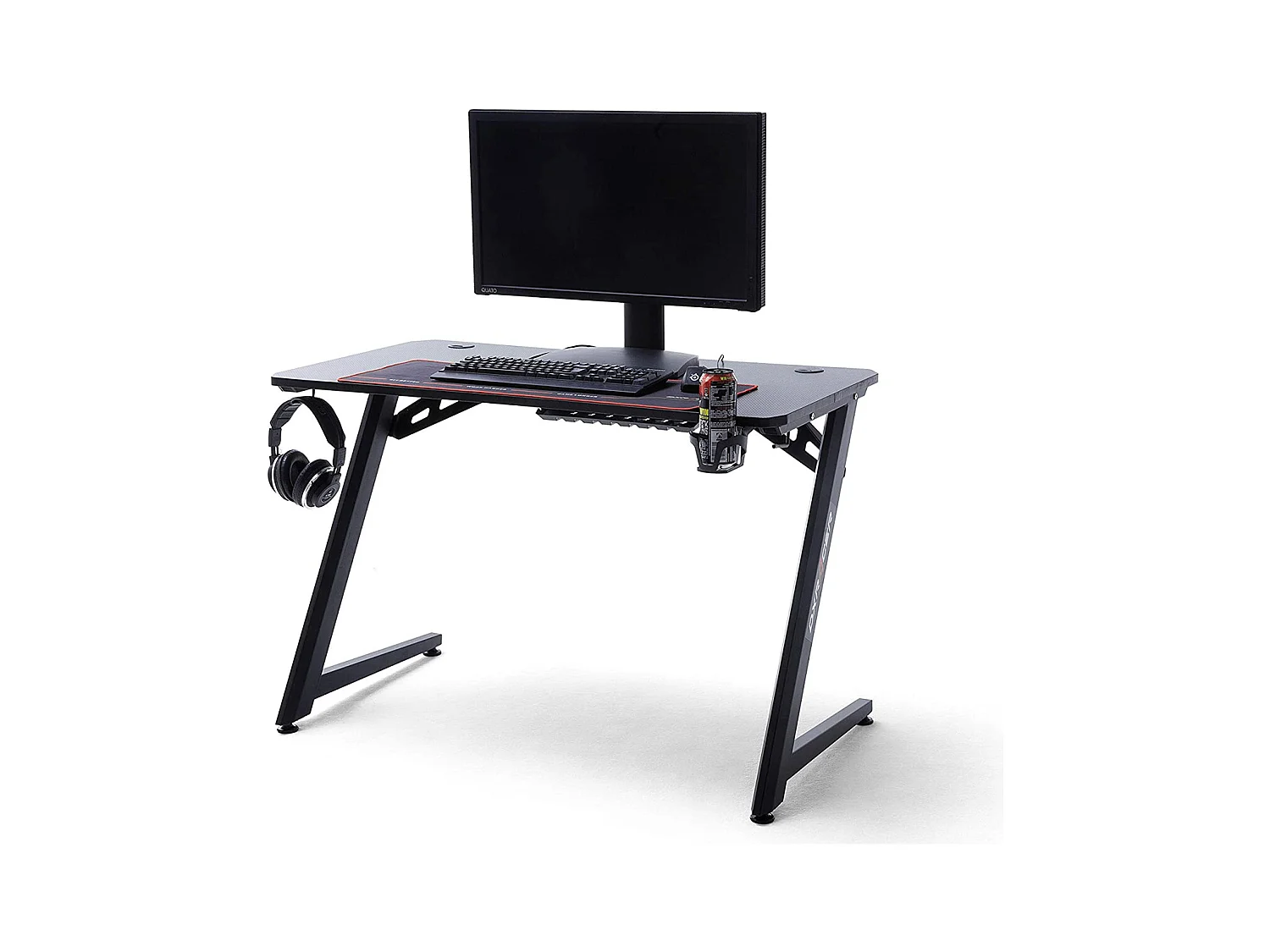 Table de jeu / bureau de jeu en métal coloris noir - Longueur 111 x Hauteur 75 x Profondeur 60 cm