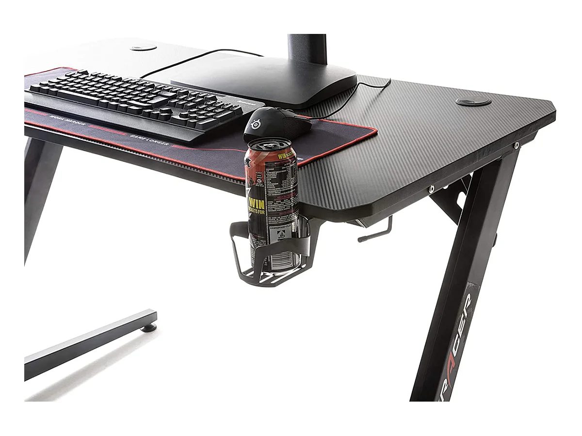 Table de jeu / bureau de jeu en métal coloris noir - Longueur 111 x Hauteur 75 x Profondeur 60 cm