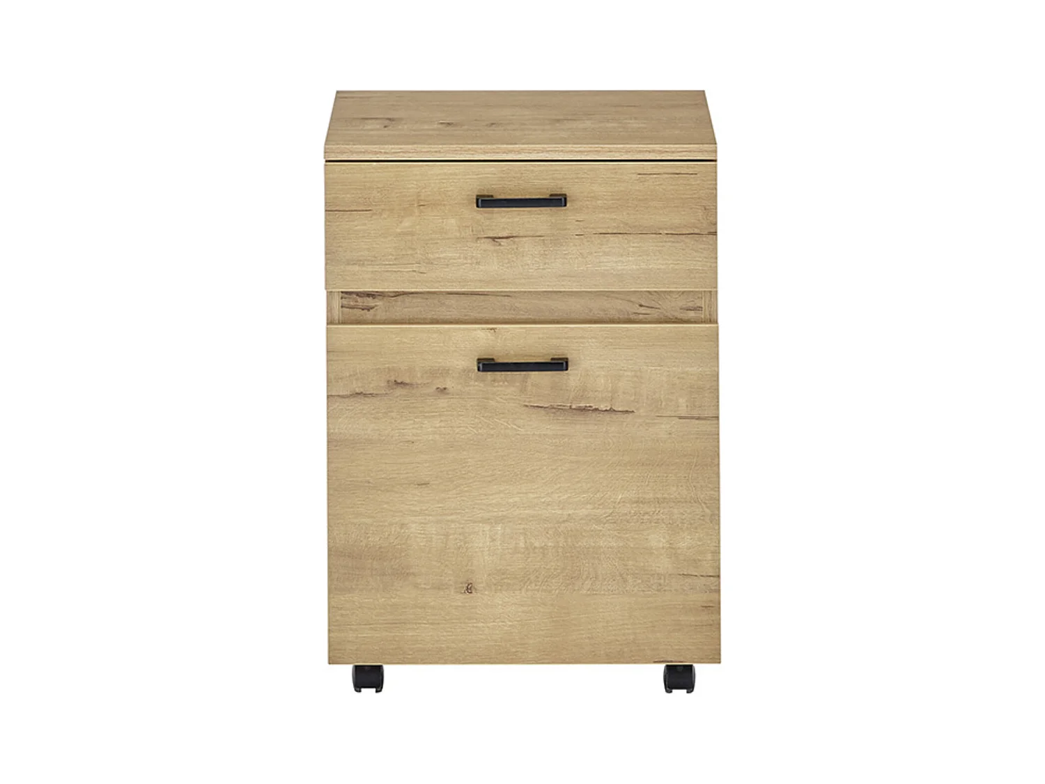 Caisson de bureau coloris chêne et métal noir - Longueur 45 x Hauteur 65 x Profondeur 40 cm