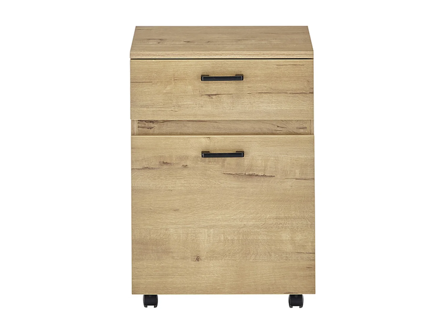 Caisson de bureau coloris chêne et métal noir - Longueur 45 x Hauteur 65 x Profondeur 40 cm