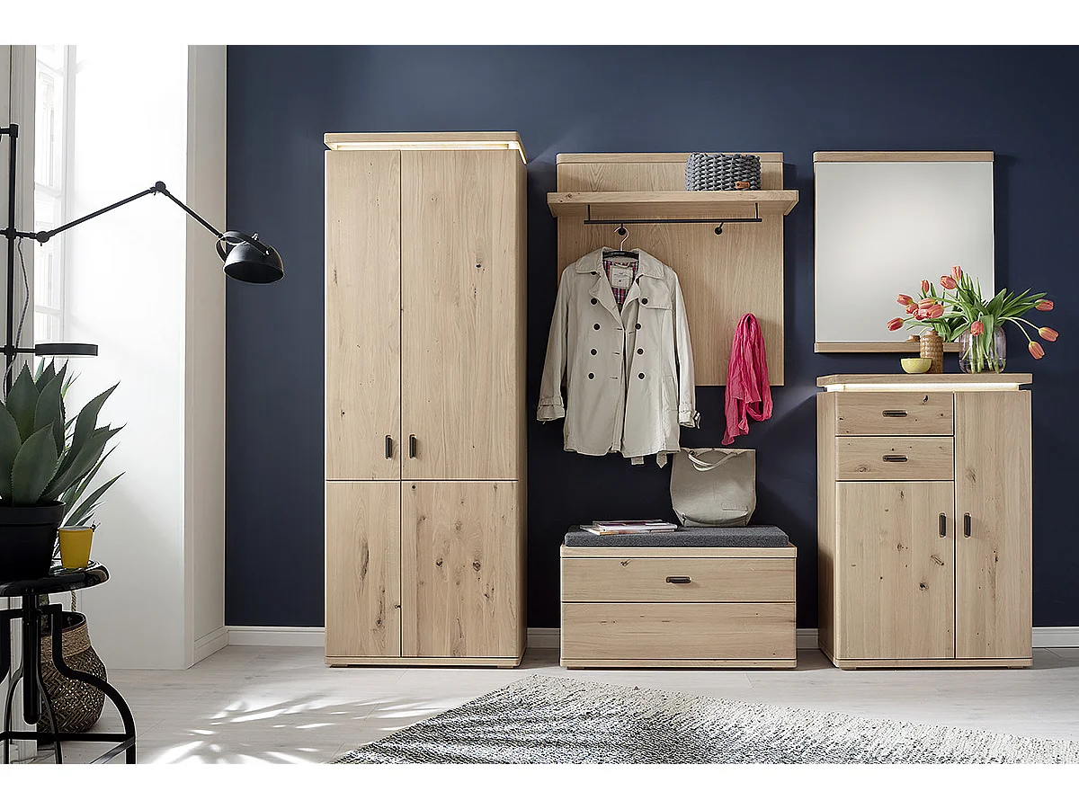 Armoire de rangement en chêne sombre bianco - L.75 x H.204 x P.38 cm