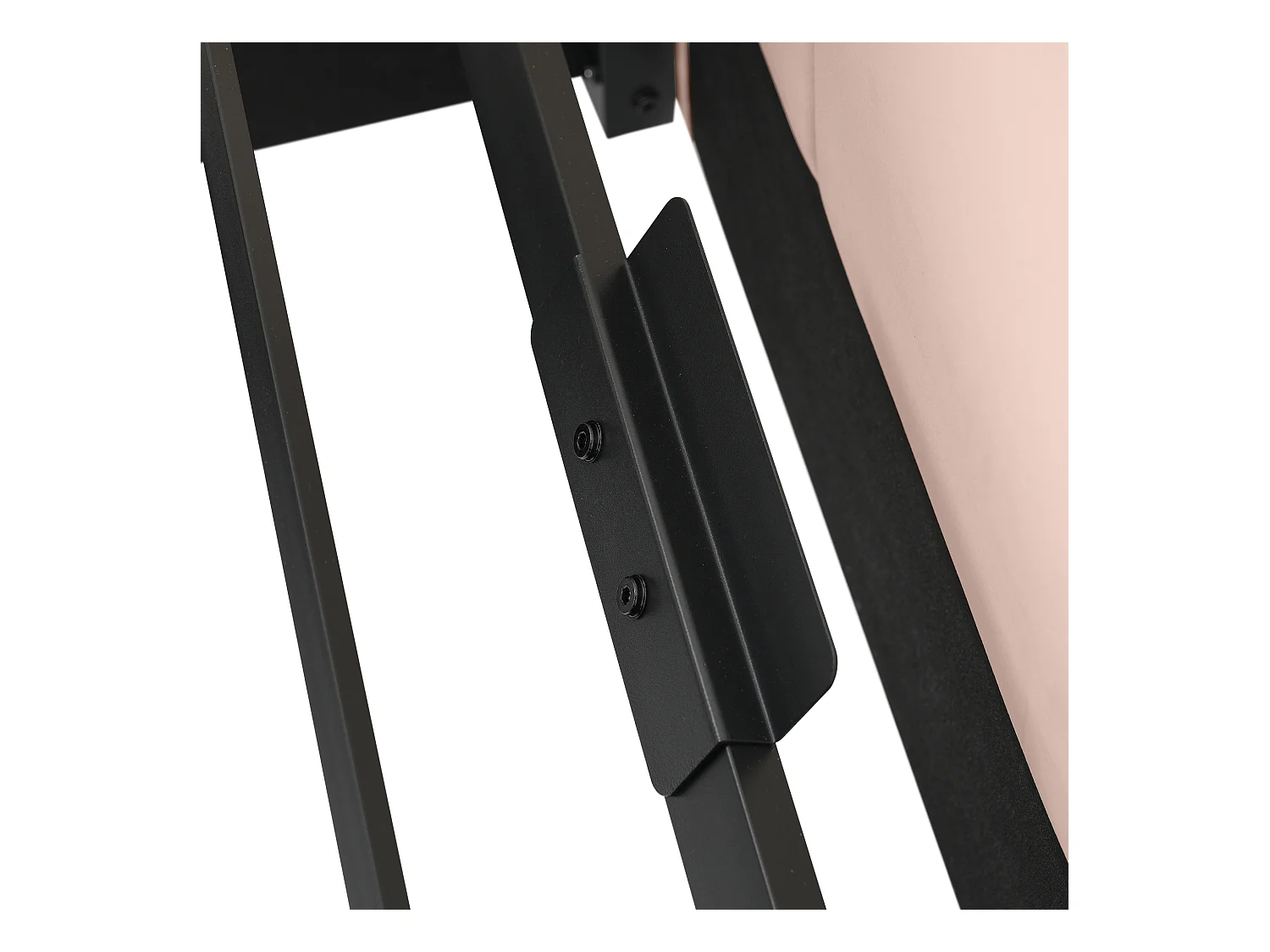 Lit coffre 90x200 cm - Lit enfant avec dossier rembourré - sommier à lattes métalliques - velours rose