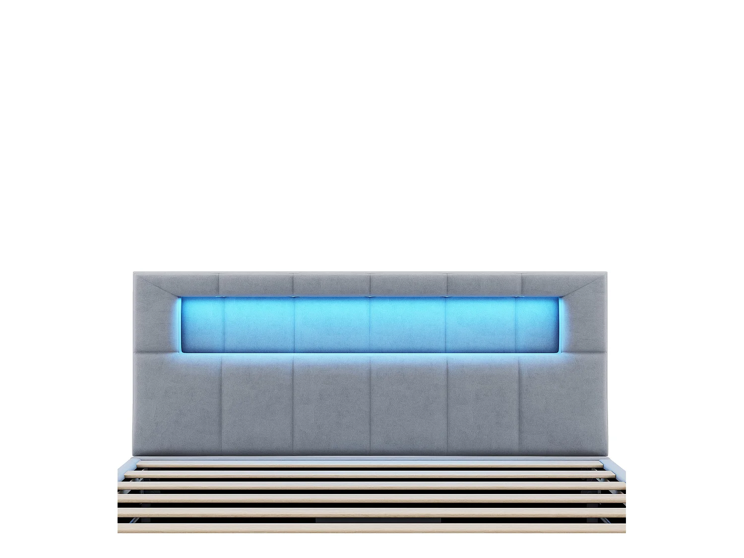 Lit coffre 90x200 cm - Lit enfant avec éclairage LED - tête de lit réglable - velours gris - sans matelas