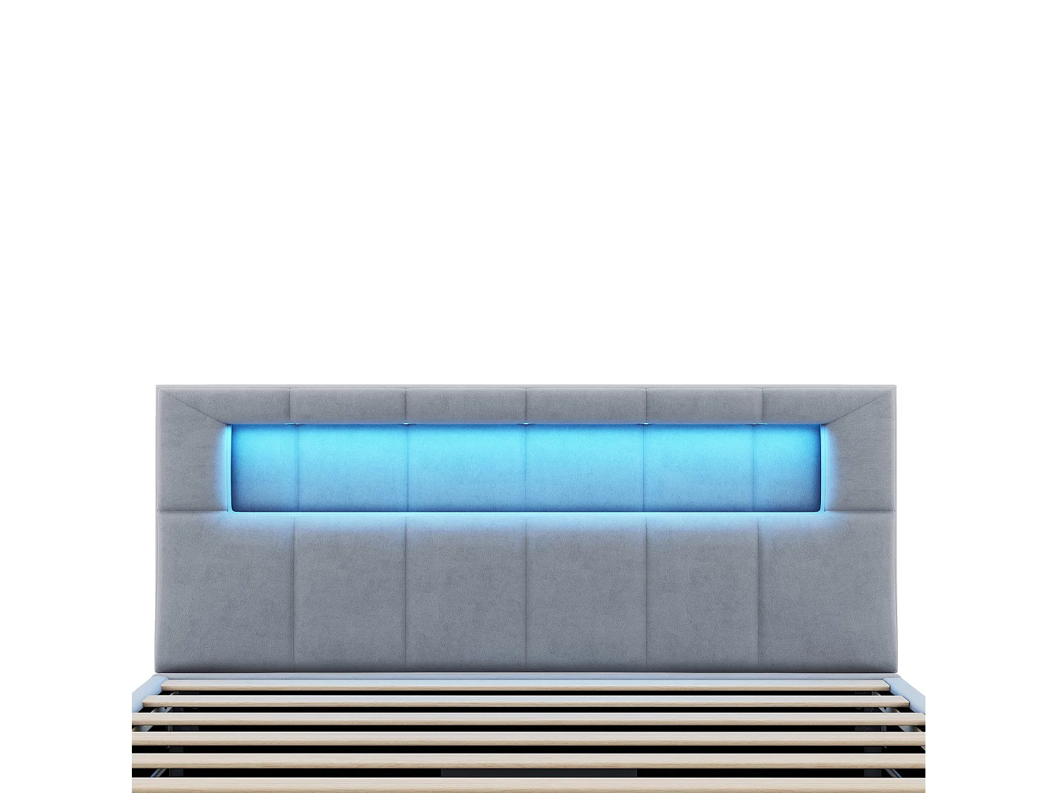 Lit coffre 90x200 cm - Lit enfant avec éclairage LED - tête de lit réglable - velours gris - sans matelas