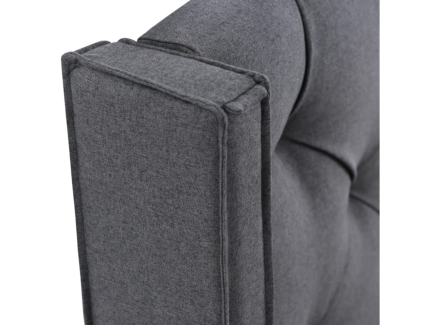 Lit coffre 160x200 cm - Lit double avec sommier à lattes métalliques - gris - coton - sans matelas