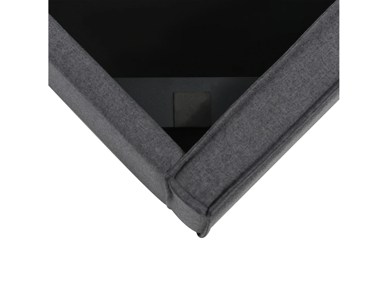 Lit coffre 160x200 cm - Lit double avec sommier à lattes métalliques - gris - coton - sans matelas