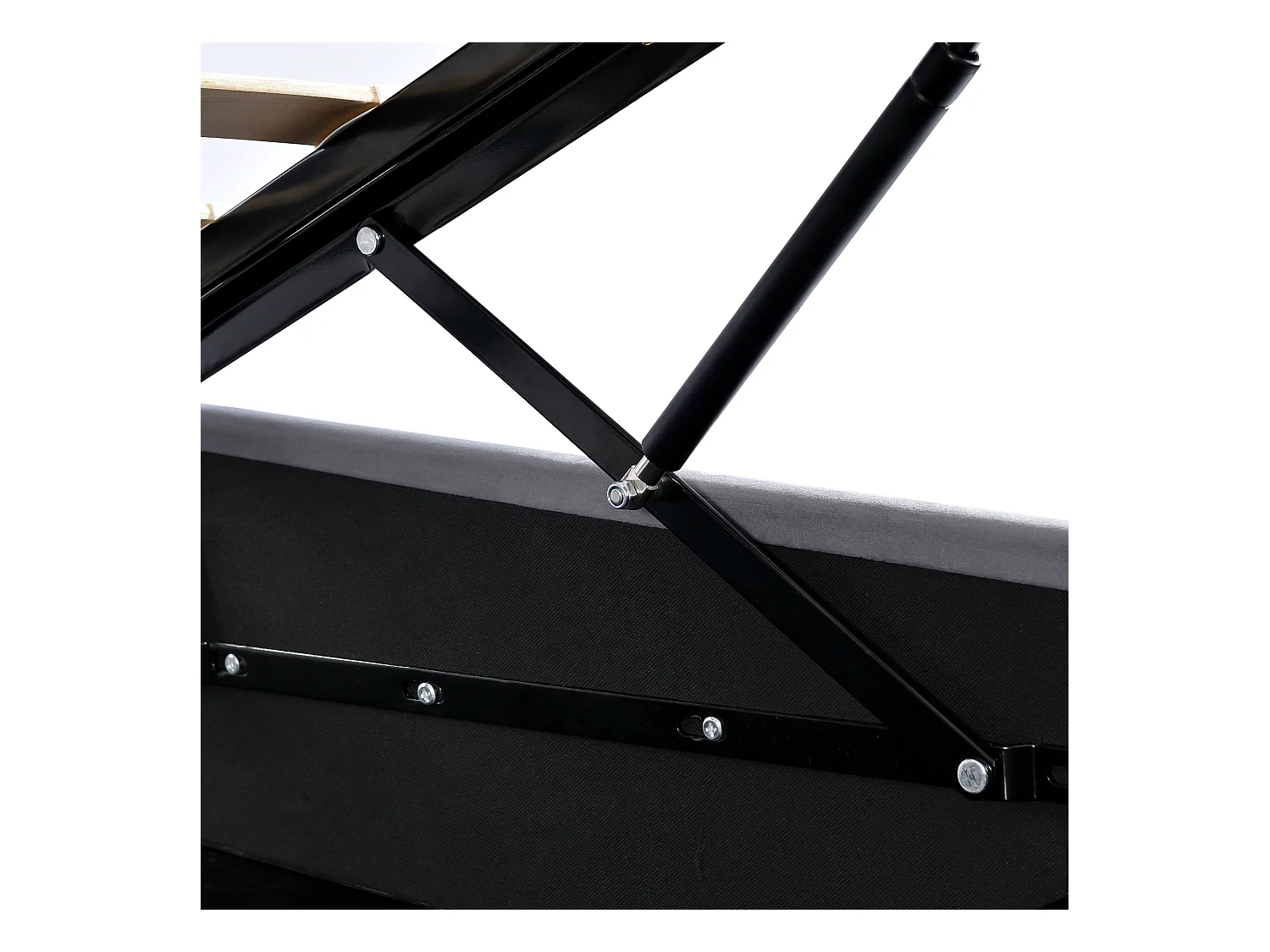 Lit coffre 140x200 cm - Lit adulte avec sommier à lattes - tête de lit réglable - velours gris - sans matelas